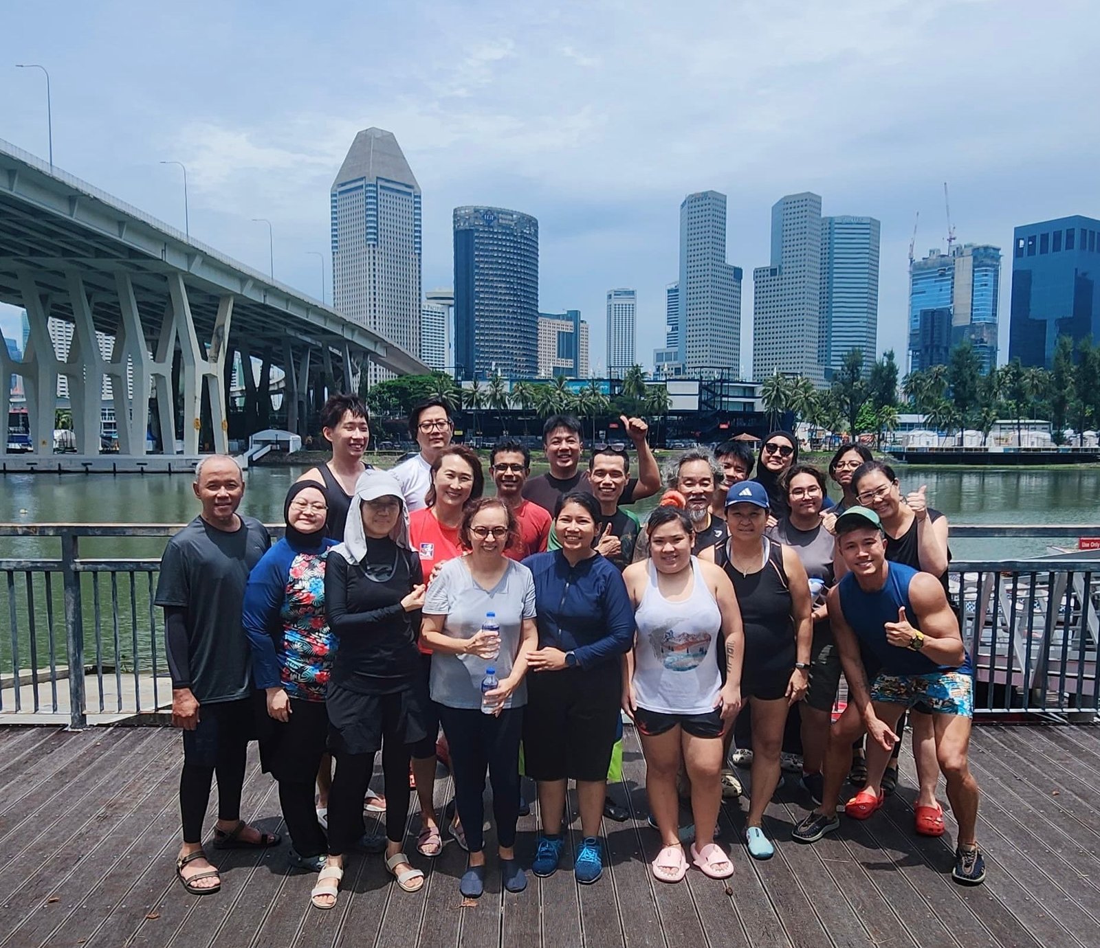 Upliven Community participants reflecting after the dragon boating session